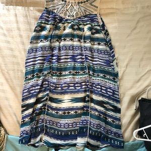 Cute midi maxi style dress with embroidered top